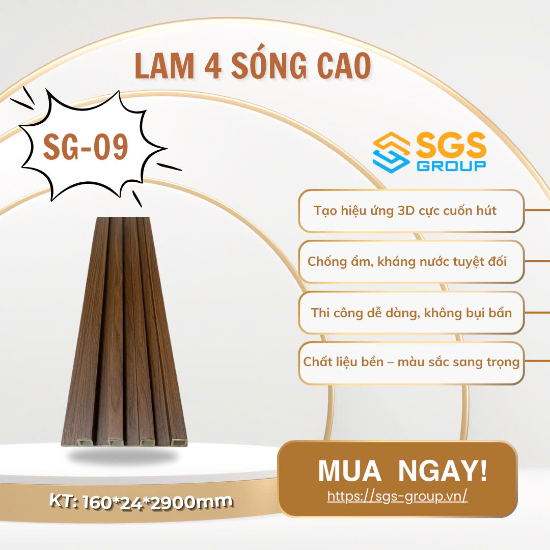 Tấm Ốp Lam 4 Sóng Cao SG-09