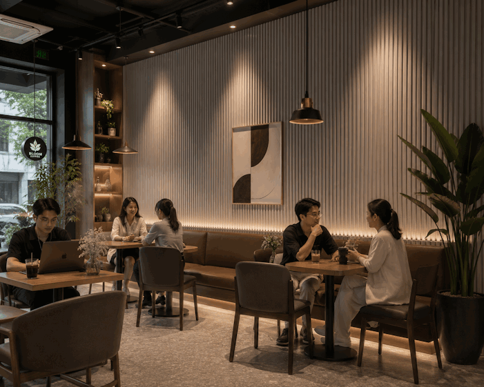 Tấm ốp lam 3 sóng thấp SG-39 ốp tường quán cafe