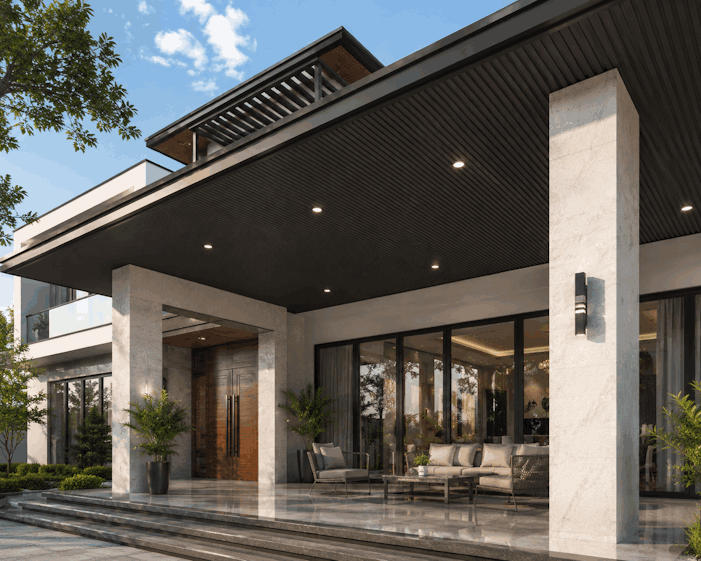 Tấm ốp lam 3 sóng thấp SG-20 ốp mái hiên villa